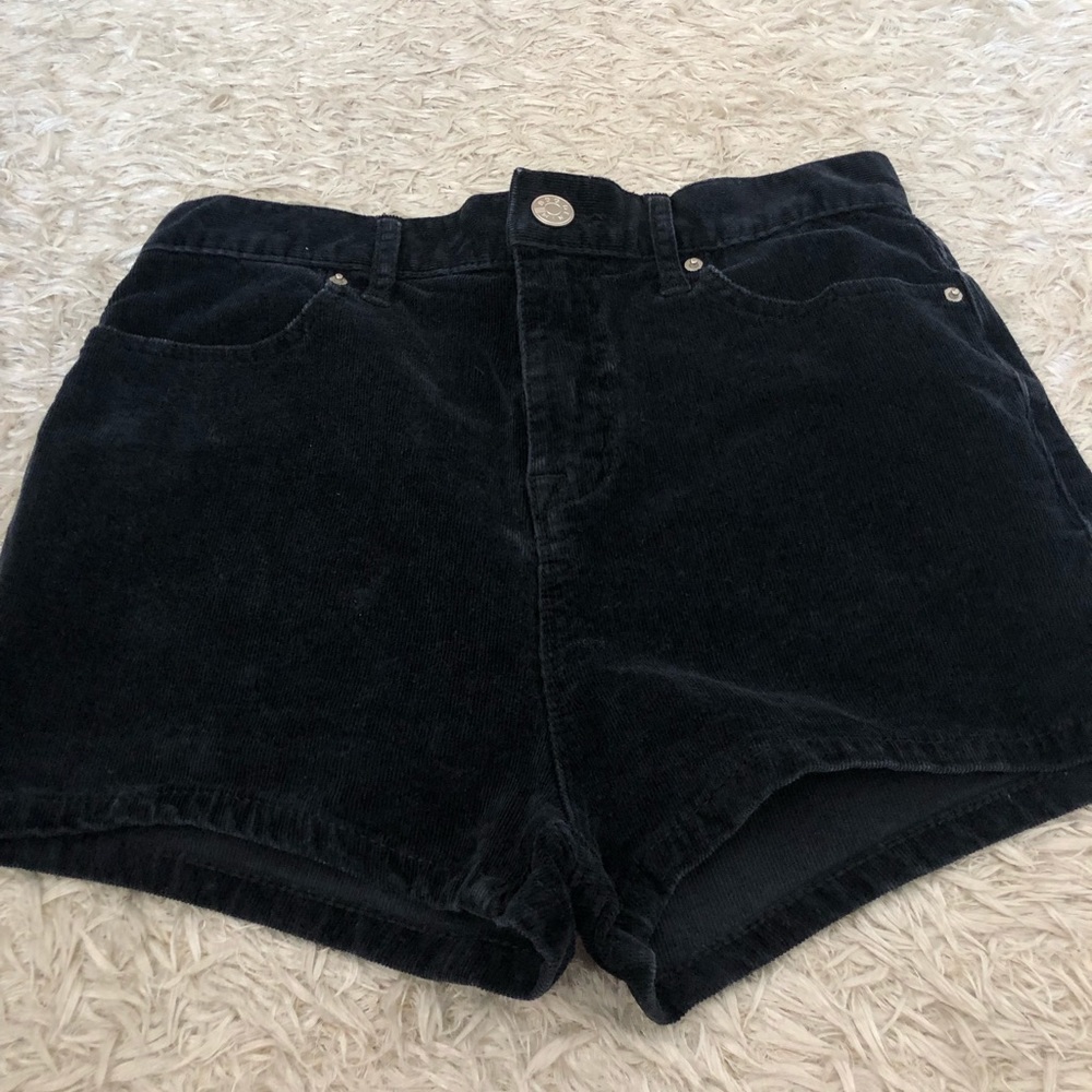 Black velvet shorts